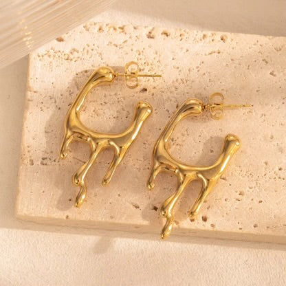 Dripping Gold Earrings
