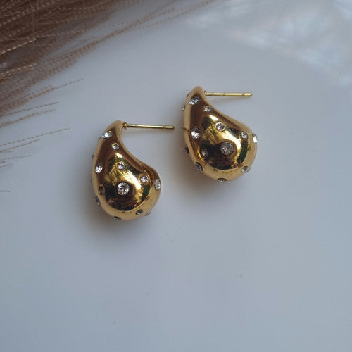 Studded Tear Drop Earrings