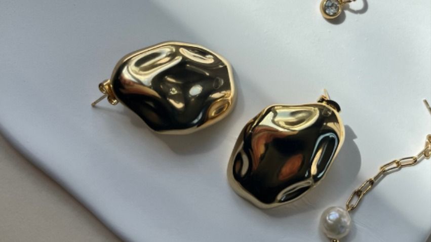 Abstract Gold Earrings